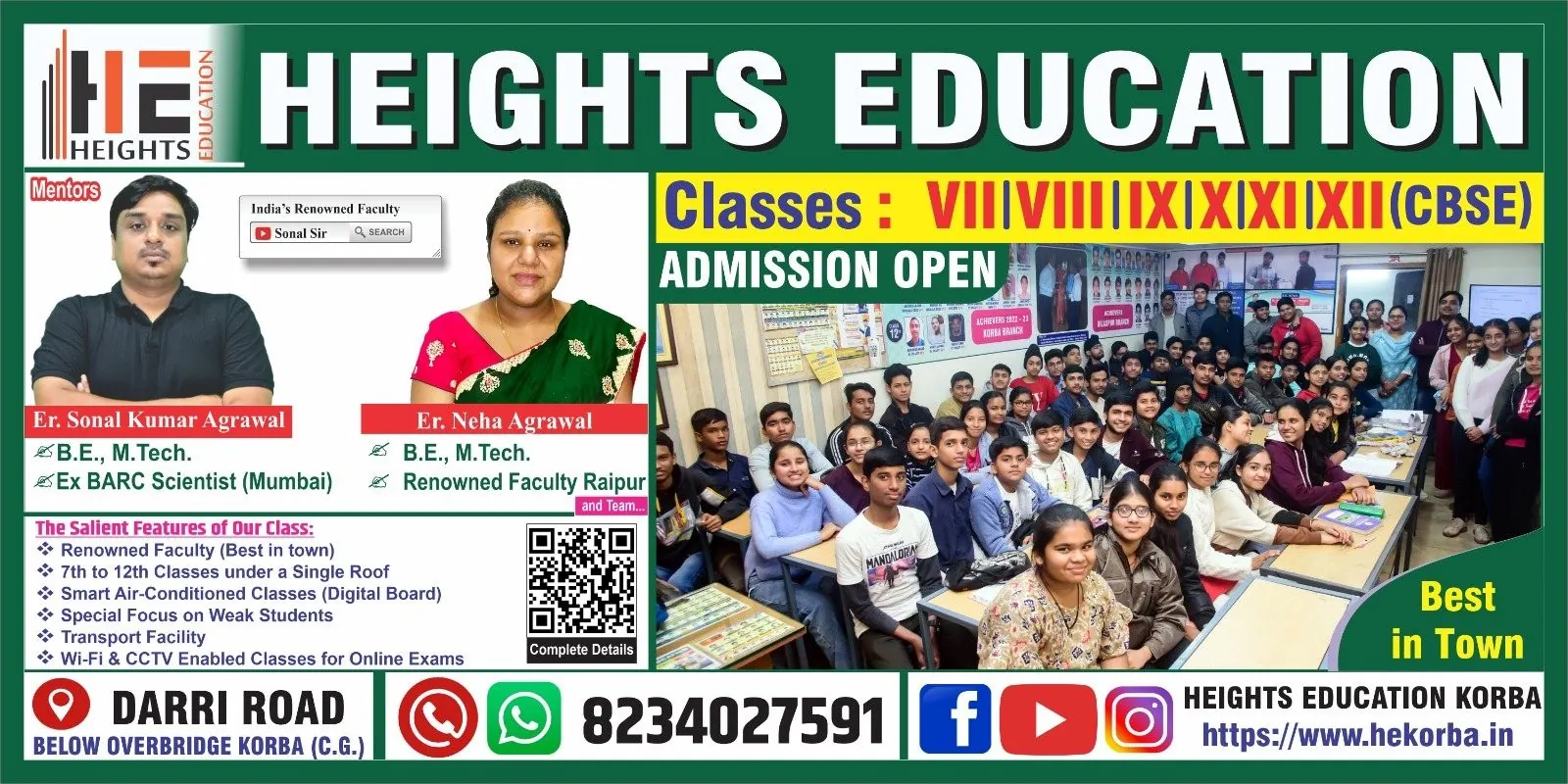 Admission open 2026–27 at Heights Education Korba