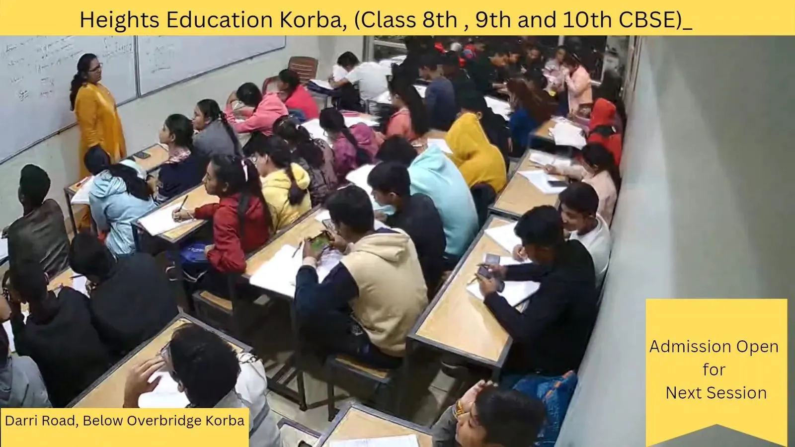 A Class 8 to 10 batch in session at Heights Education, Darri Road