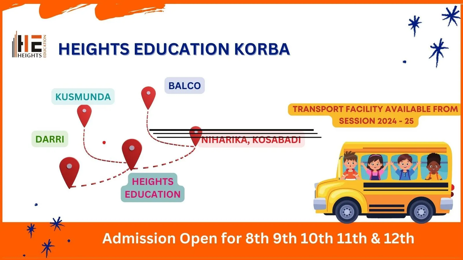 Transport routes of Heights Education
